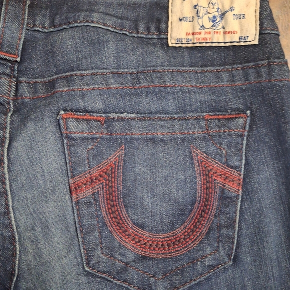 True Religion Medium Wash Low Rise Women's Blue Jeans - Picture 6 of 8